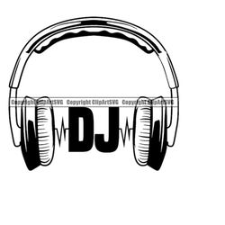 dj disc jockey headphones music turntable record player mixer album vinyl club radio sound design art logo svg png vecto