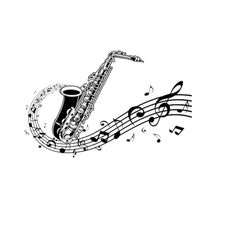 saxophone sax svg download, sax musical notes svg, saxophone instrument blues music jazz music svg png download,