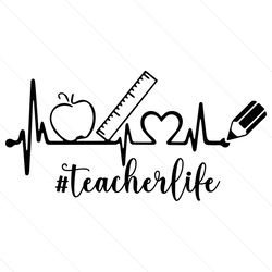teacher heartbeat svg