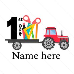 1st grade back to school truck svg