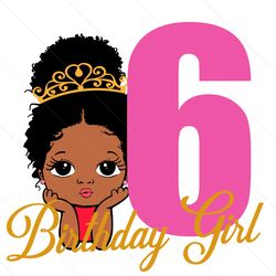6th birthday little melanin svg