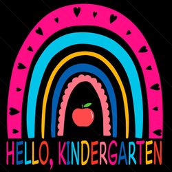 hello kindergarten rainbow svg