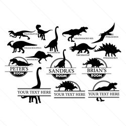 dinosaurs room name bundle svg silhouette, animal svg, pteranodon svg