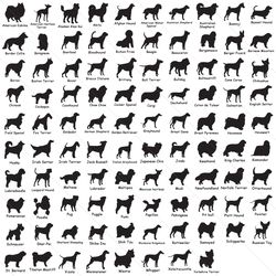 dog breed bundle svg silhouette, animal svg, dog svg, dog silhouette