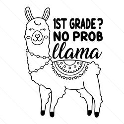 1st grade no prob llama svg