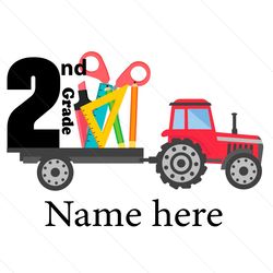 2nd grade back to school truck svg