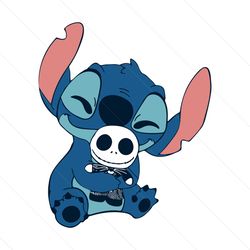 stitch hug baby jack skellington svg png, halloween svg, baby stitch svg