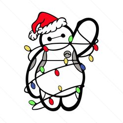 disney baymax santa claus xmas light logo svg