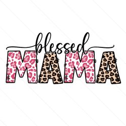blessed mama pink leopard plaid life png