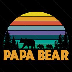 happy papa and children bear vintage life png