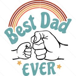 happy best dad and child ever rainbow svg