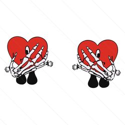 skeleton hands bad bunny heart halloween svg