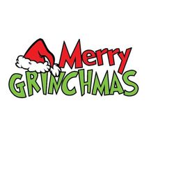 merry grinchmas christmas with hat digital download (svg, png,eps,dxf) grinch cute easy cut files