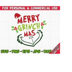 merry grinchmas svg, cricut digital vector cut file, silhouette digital file, grinch clipart cut files, svg, png, dxf jp