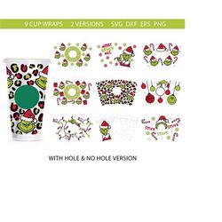 cup wrap svg wrap bundle, cup wrap grinch svg, grinch svg, christmas svg, grinch wrap svg, merry grinchmas, grinch blend