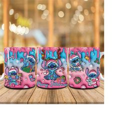 Pink Merry Christmas Coffee Mug Png, 3D Inflated Christmas Cartoon Mug Wrap Png, Xmas Png, Pink Santa Claus, Christmas 1