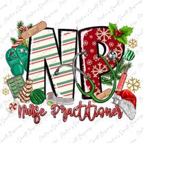 np nurse practitioner christmas png sublimation design download, merry christmas png, happy new year png, sublimate desi