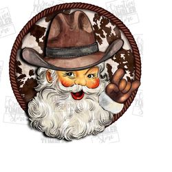cowboy santa png sublimation design download, merry christmas png, happy new year png, western santa png, sublimate desi