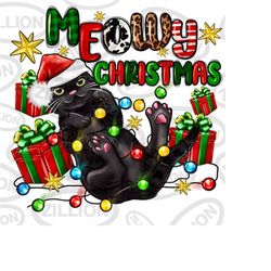 meowy christmas png sublimation design download,  christmas png, merry christmas png, happy new year png, cute cat png,