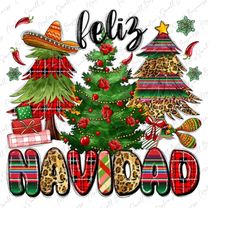 feliz navidad png sublimation design download, merry christmas png, happy new year png, mexican christmas png, sublimate
