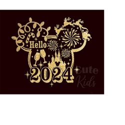 happy new year mouse head svg design - new years decor cut files for cricut & eps, ai, png, pdf clipart. vector graphics