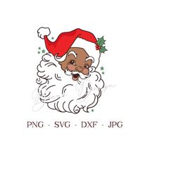 retro black santa claus svg png, brown santa, red santa svg, vintage christmas  svg, sublimation for shirt, multi racial