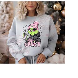 pink lady grinch png, merry christmas png, christmas sublimation design, holiday png, popular christmas, retro christmas
