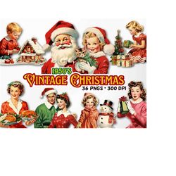 vintage 1950s clipart, retro christmas housewife png, scrapbooking junk journals, vintage fussy cut, digital download im
