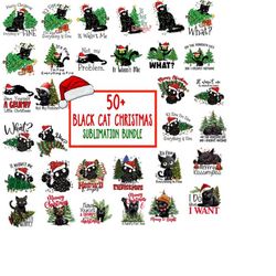 cute christmas cat png bundle, retro trendy christmas svg png, meowy xmas digital files, black cat svg cricut, cat lover