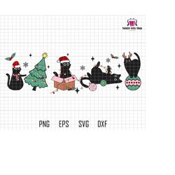 black cat christmas svg, christmas cat svg, merry christmas svg, cat lovers, meowy christmas svg, christmas squad, digit