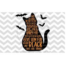 bend his bones | black cat | binx | hocus pocus | svg | spell | png | dxf | digital download | silhouette | cameo