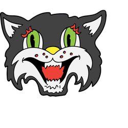 vintage halloween black cat head svg file: great for scrapbook, cards, shirt, school treat bags, party decorations, holi