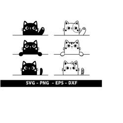 peeking cat svg, peeking cat clipart, peeking cat svg files for cricut, peeking cat silhouette svg, cute cat svg, black