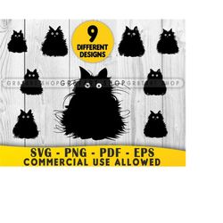 cat silhouette, cat bundle svg, cat clipart, kitty svg, cats svg, black cat svg, cat lover svg, digital download, mystic