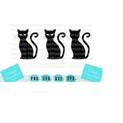 black cat sitting svg png dxf eps cut files instant download time saver cricut cutting machines pet halloween mysterious
