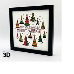 3d christmas tree forest svg - christmas shadow box svg - for cricut - for silhouette