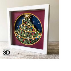 3d christmas tree svg - 3d christmas svg - christmas shadow box svg - for cricut - for silhouette