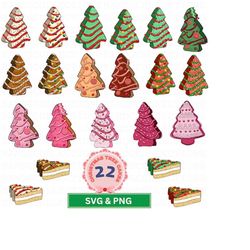 christmas tree cakes bundle svg christmas tree cakes png pink christmas cakes png, dessert christmas tree cake png, 22 c