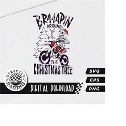 braaapin around the christmas tree christmas svg - dirt bike digital design cricut silhouette strider stacyc racing moto