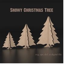 free standing snowy christmas tree craft template for glowforge cricut laser cut files, christmas tree svg bundle dxf di