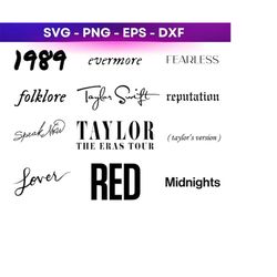 Svg Files for Print & Cut: Taylor&39s Album Names Version | Taylor&39s Eras Design | The Eras Tour Artwork | Taylor&39s