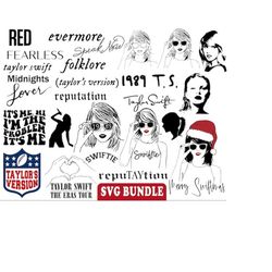 taylor swift svg bundle, swiftie svg, eras tour svg, swift albums  song lyrics, cut files, taylors version, reputaytion,