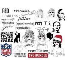 taylor swift svg bundle, swiftie svg, eras tour svg, swift albums  song lyrics, cut files, taylors version, reputaytion,