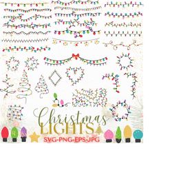 christmas lights svg, 40 designs christmas lights, christmas lights png, lights svg, svg file for cricut, colorful light