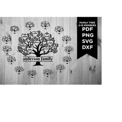 Family Tree Svg Bundle 2-16 Members, Tree Of Life Svg, Family Tree Branch, Cut Files For Cricut, Family Tree Clipart