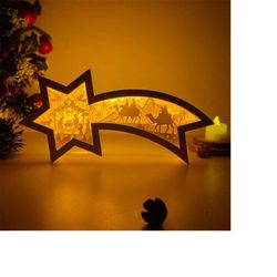 Nativity shadow box svg, Nativity star svg, star paper lantern svg, cricut files, cutting lamp 3D shadow box