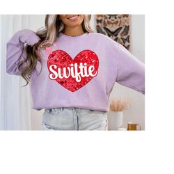 swiftie png red sequins heart png valentines day shirt design sparkly glitter swiftie