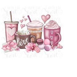 coffee valentine png, valentines day, hand drawn printable, png digital download, valentine graphics, coffee lover png,