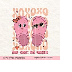 you croc my world png valentines day xoxo love png sublimation design download