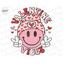 valentine vibes png, valentines day png, smiley face png, retro valentines shirt design, sublimation design download, di